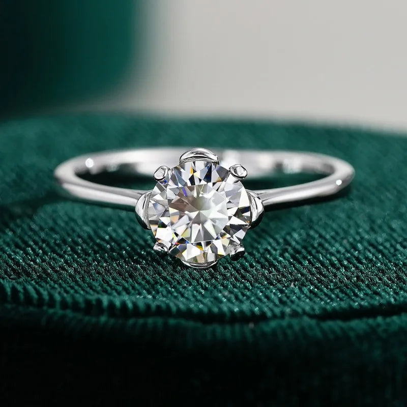 Platinum Moissanite Engagement Ring