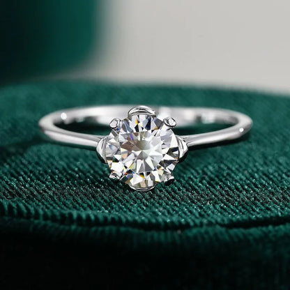 Platinum Moissanite Engagement Ring