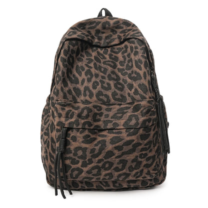Leopard Print School Backpack