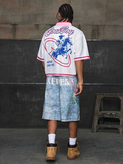 Cowboy Denim Print Shirt