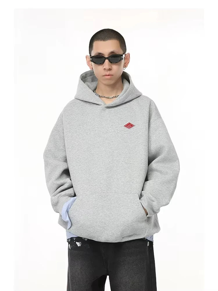 Plush Embroidered Hooded Sweatshirt