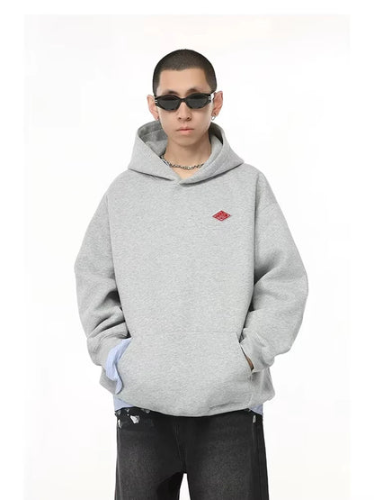 Plush Embroidered Hooded Sweatshirt