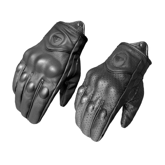 Breathable Leather Retro Motorcycle Gloves