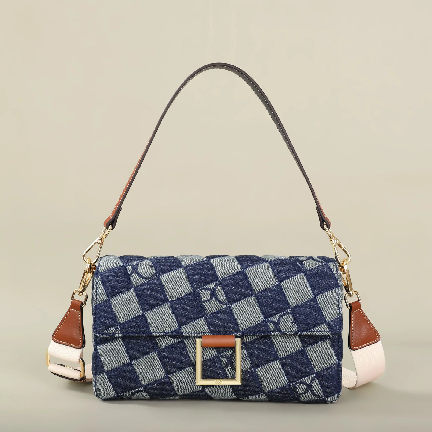 Cotton Letter Print Satchel