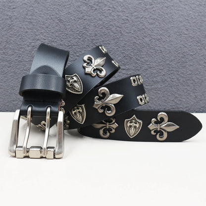 Heavy duty leather belt