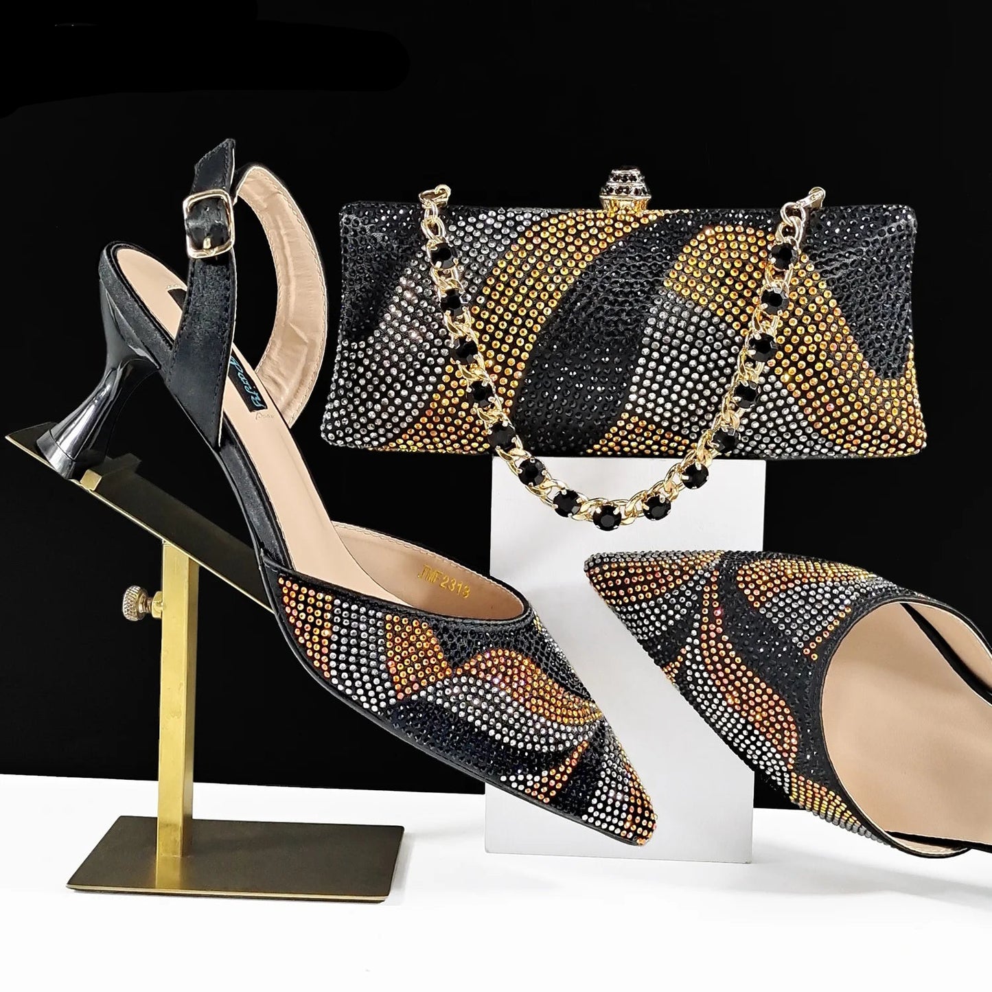 Festive Elegance: Dazzling Crystal Heels