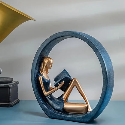 Artistic Reading Girl Sculpture