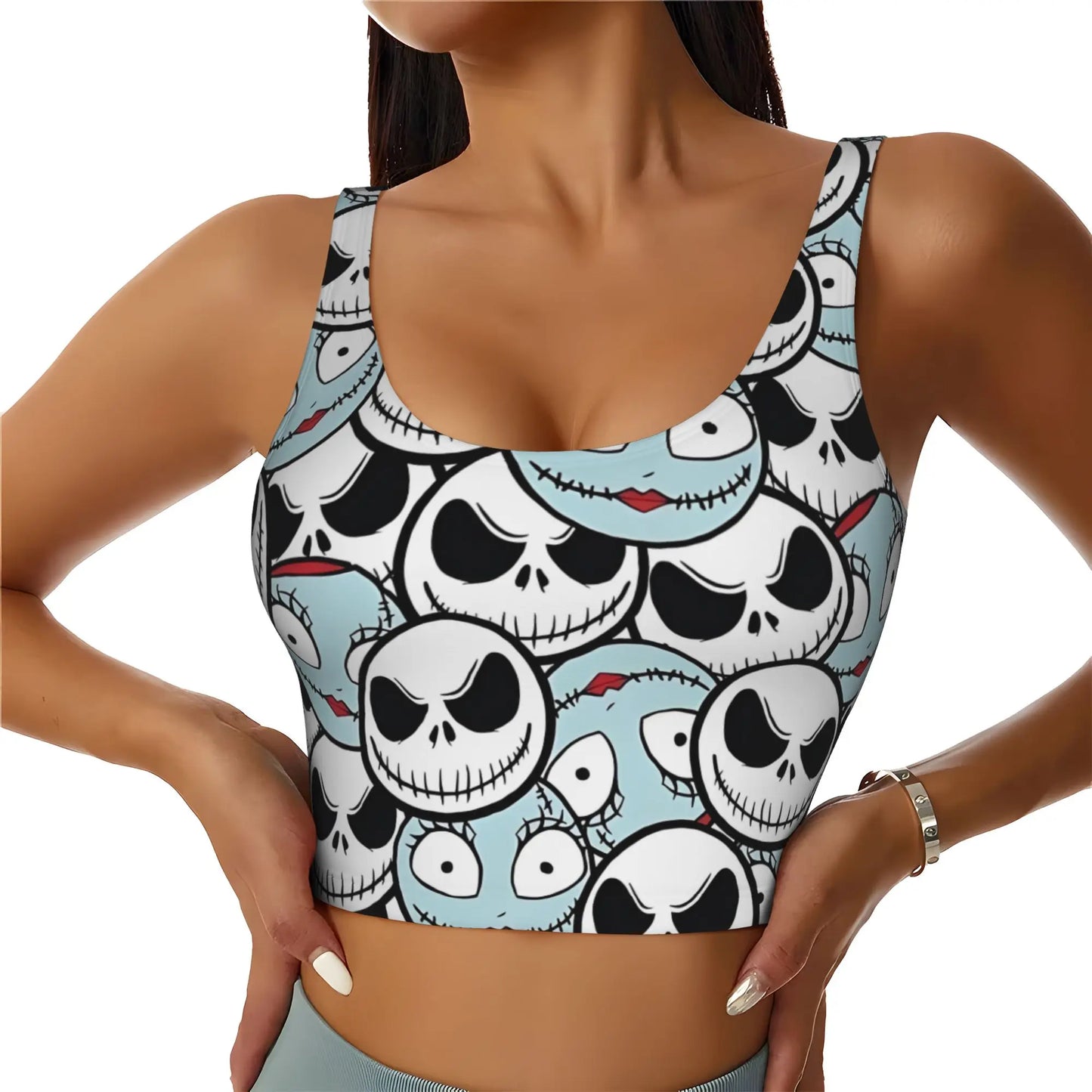 Skull Print Halloween Bra