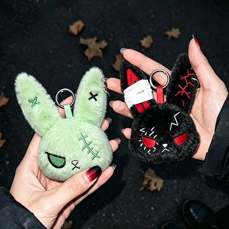 Gothic Bunny Keychain Rabbit Head