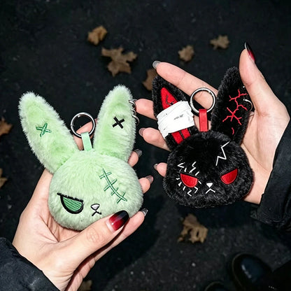 Gothic Bunny Keychain Rabbit Head