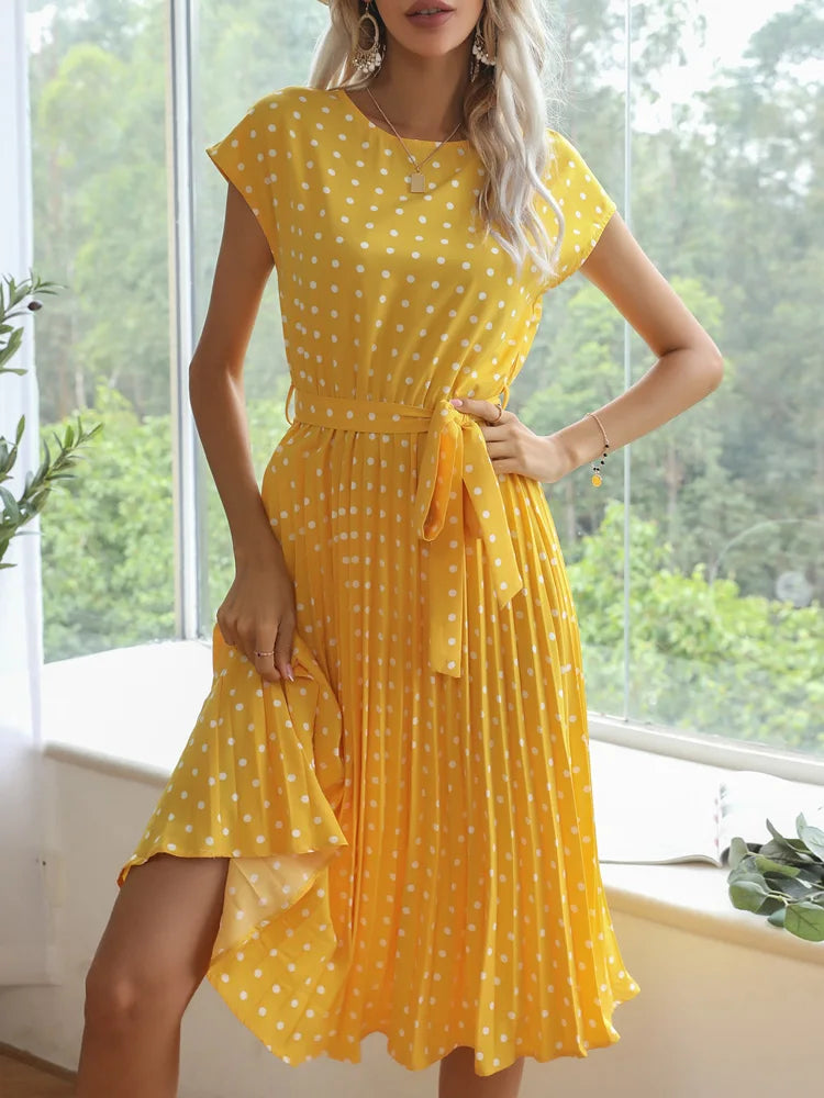 Elegant Belted A-Line Dress