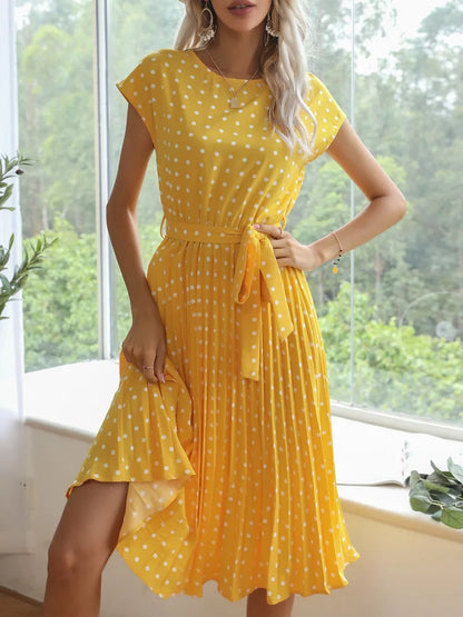 Elegant Belted A-Line Dress