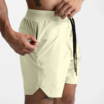 Woven Quick-Dry Solid Running Shorts