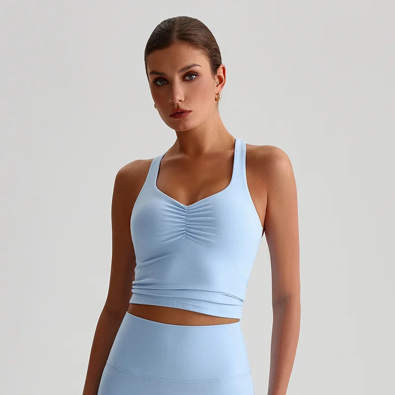 Cross-Back Padded Tank Bra