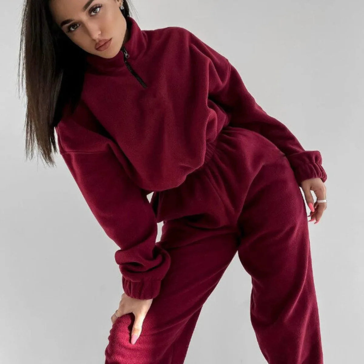 Women Two-Piece Hooded Sportswear Set