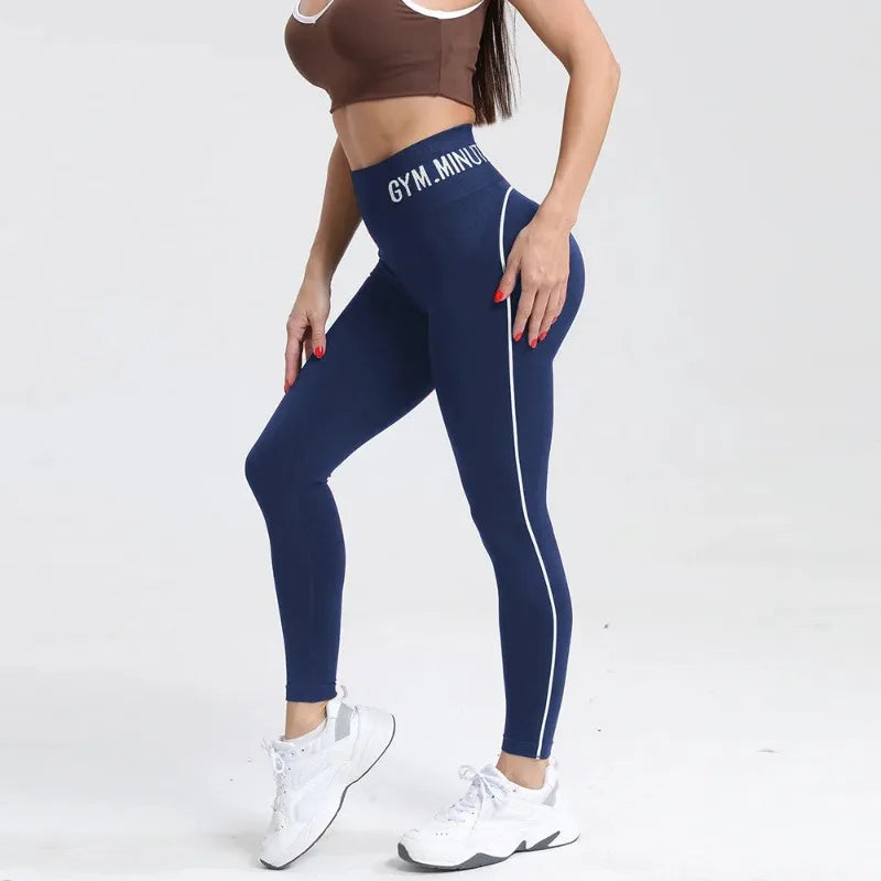 Color-Contrast Seamless Hip-Lift Leggings