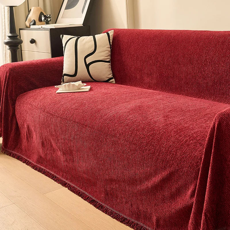 Tassel Chenille Sofa Cover