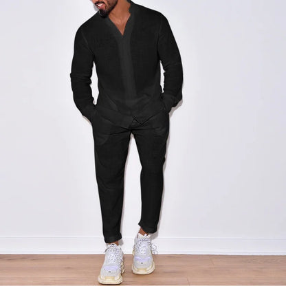 Breathable Long-Sleeve 100% Shirt Set