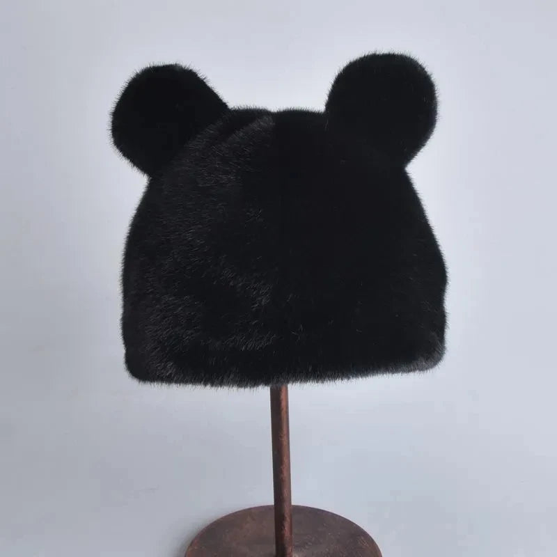 Winter Faux Mink Fur Beanie