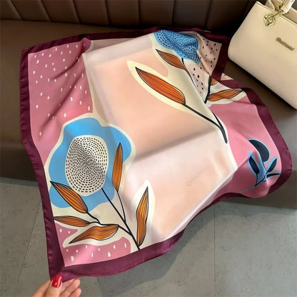 Boho Abstract Floral Line Print Scarf