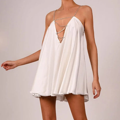 Mini Casual Chain Suspender Dress