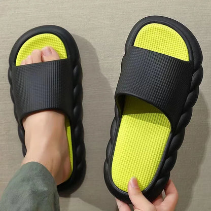 Wearing Thick Soled Slippers