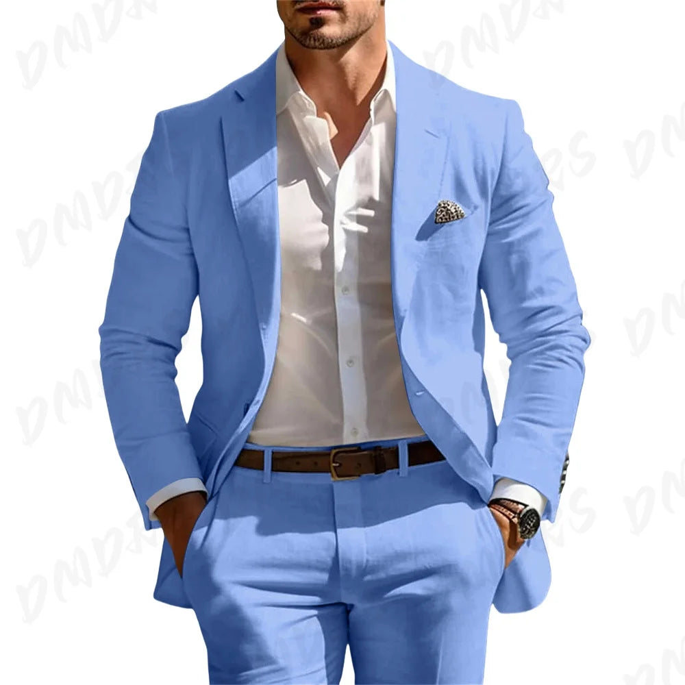 Summer Wedding Formal Solid Suit