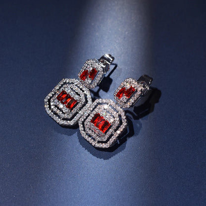 Full Zircon Drop Earrings
