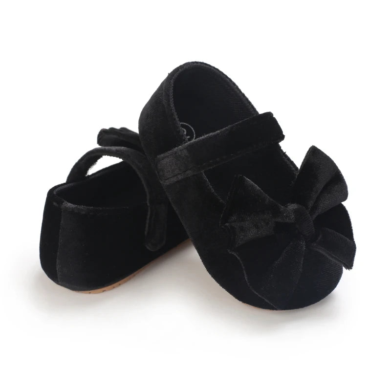 Flannelette Bow Baby Flats