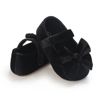 Flannelette Bow Baby Flats