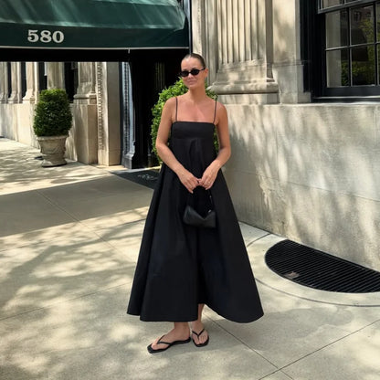 Black Backless Long Dress