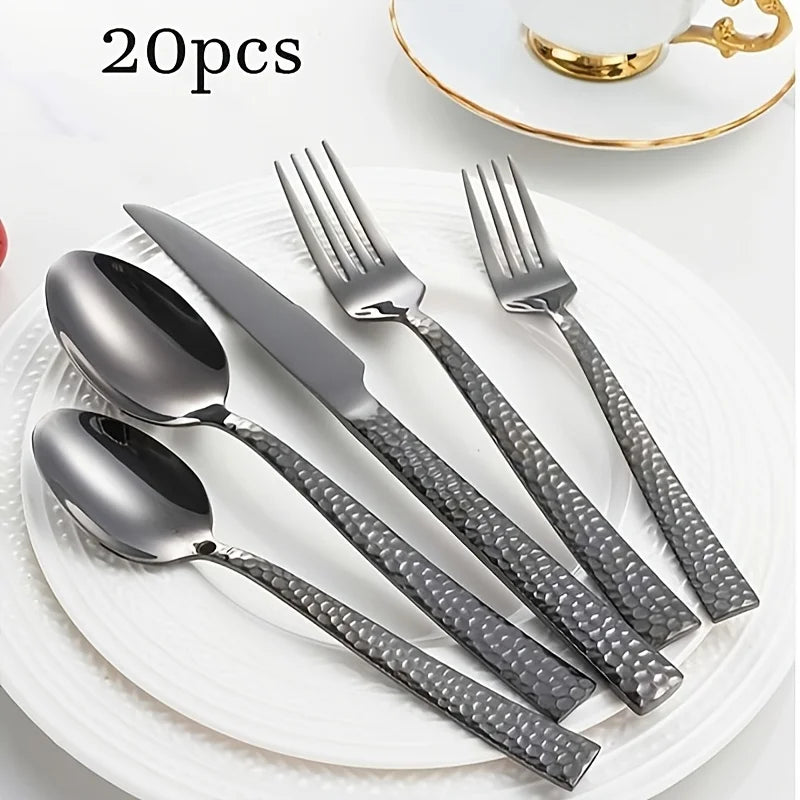 Metal Solid Silverware Set Piece