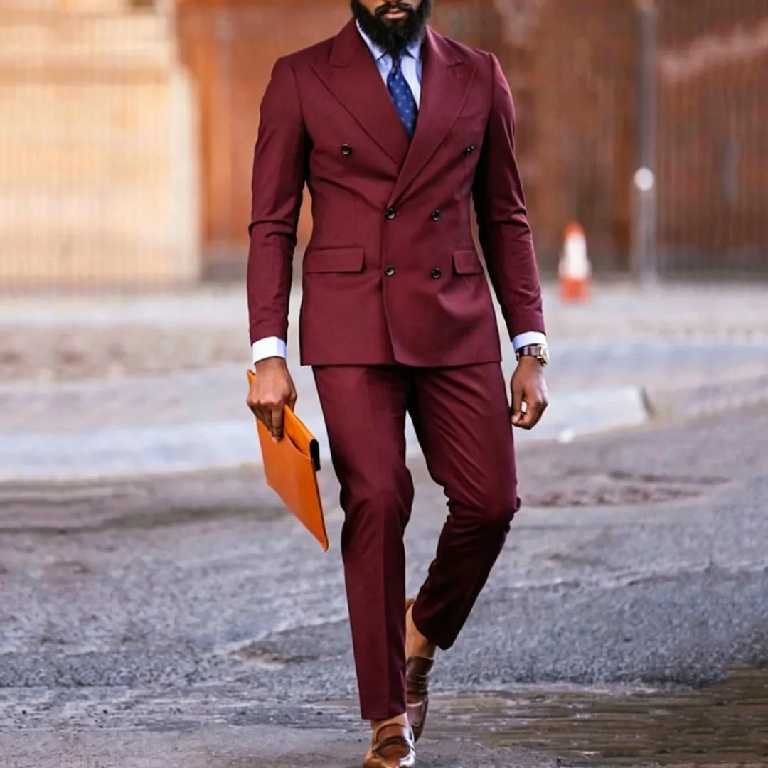 Dark Purple Double Button Suit