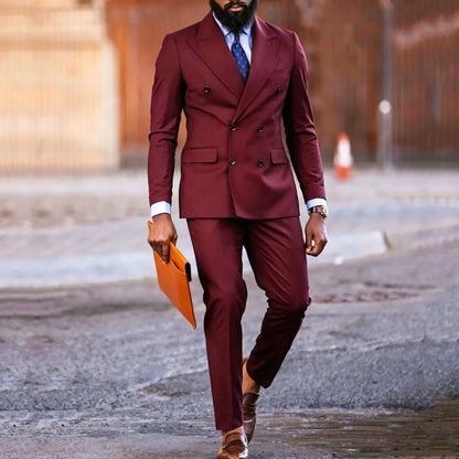 Dark Purple Double Button Suit
