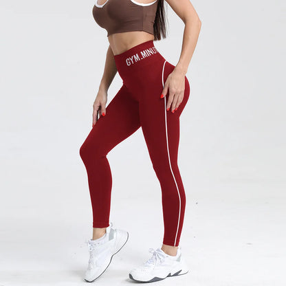 Color-Contrast Seamless Hip-Lift Leggings