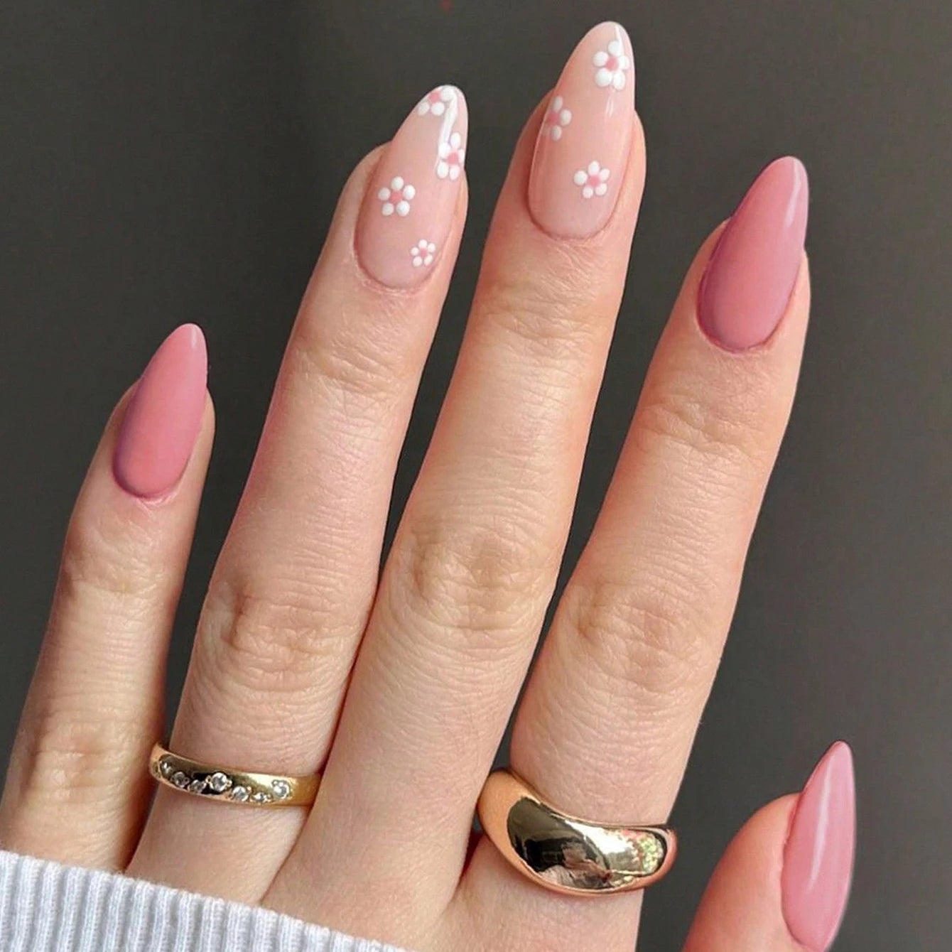 Handmade 3D Almond Press-On Nails