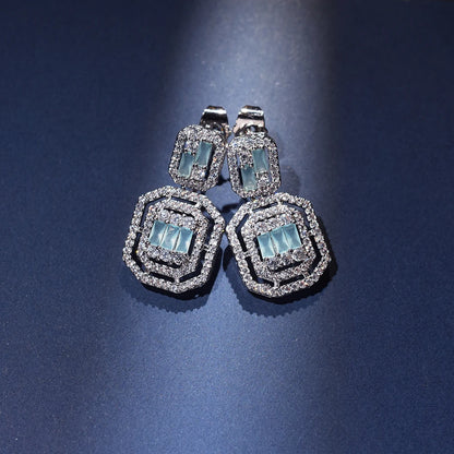 Full Zircon Drop Earrings
