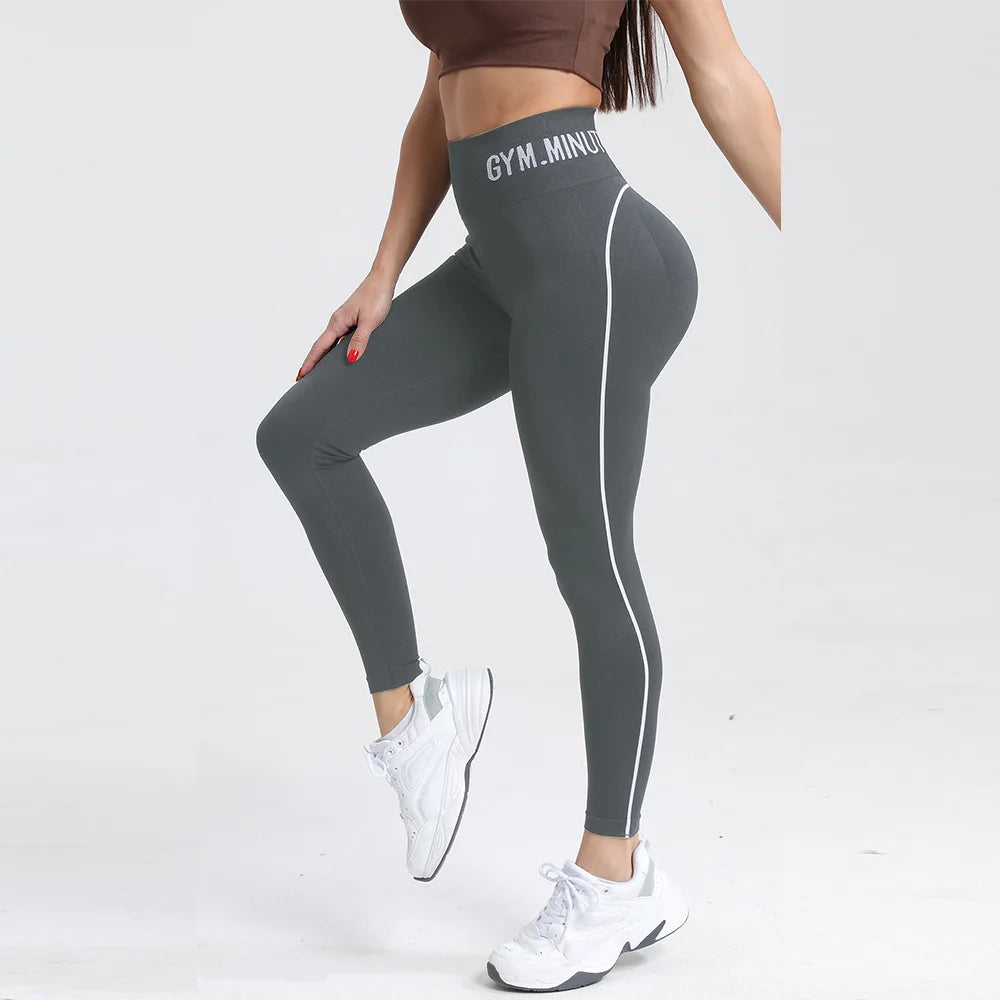 Color-Contrast Seamless Hip-Lift Leggings