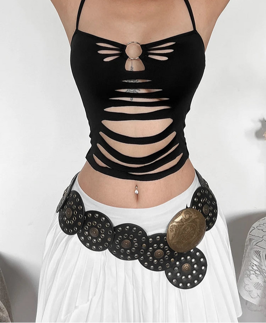 Butterfly Hollow Crop Top