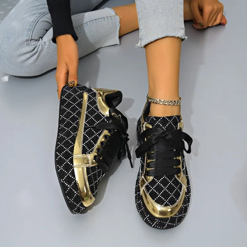 Rhinestone Platform Sneakers