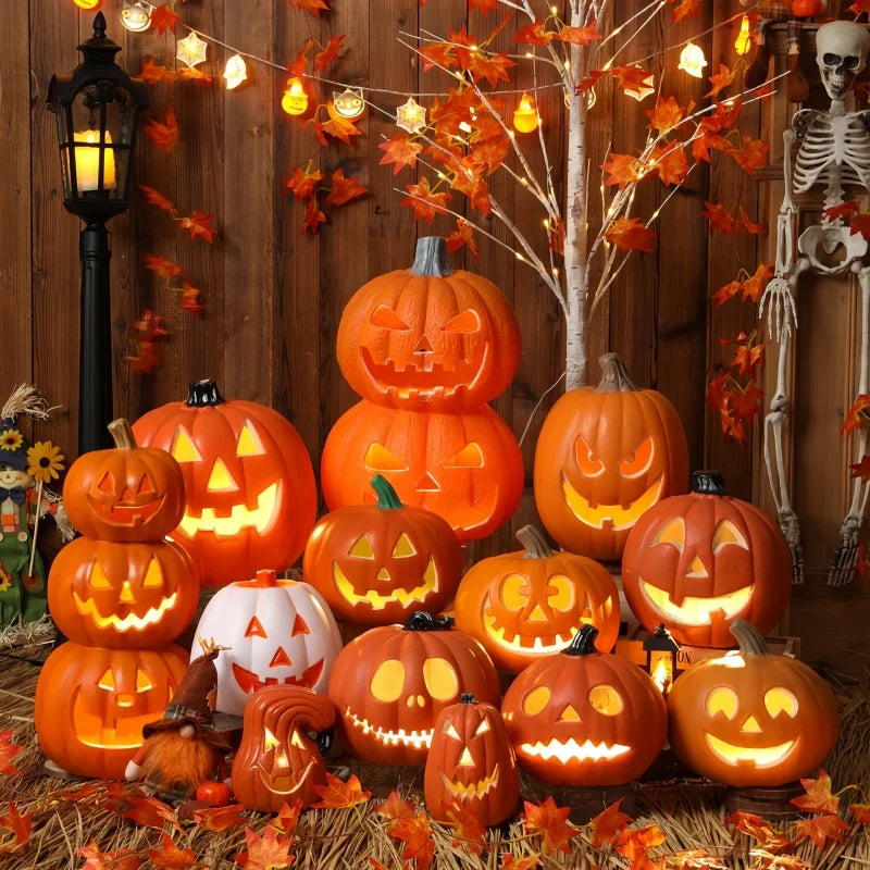 Glowing Pumpkin Lantern Decor