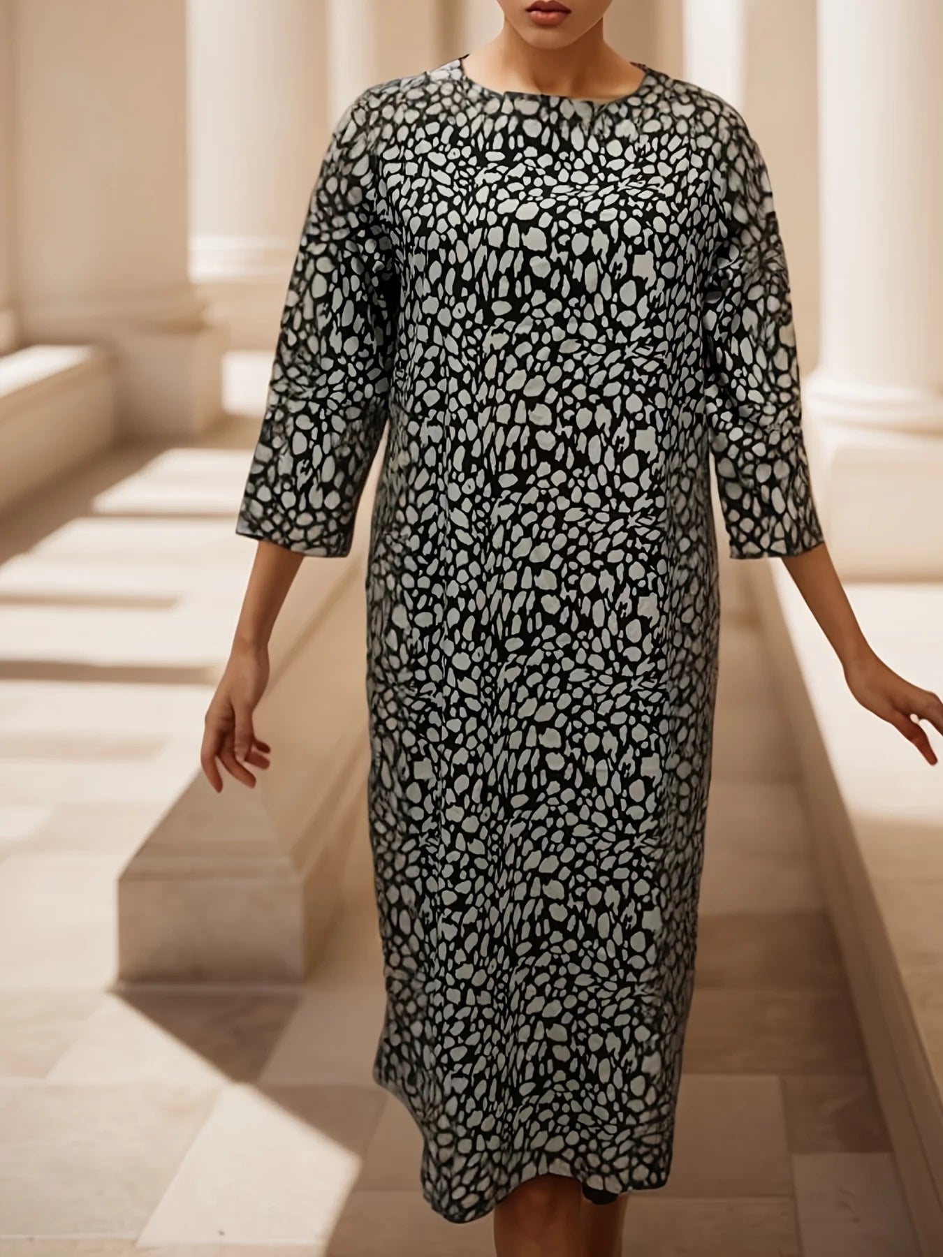Printed Plus-Size Dress