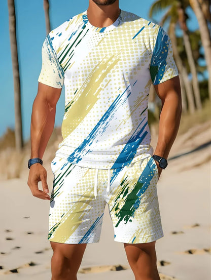 Irregular 3D Print T-Shirt Set