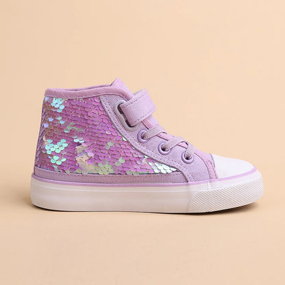 Double-Closure Mid-Top Canvas Shoes