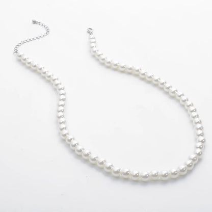 Pearl Round Iron Choker Necklace Party