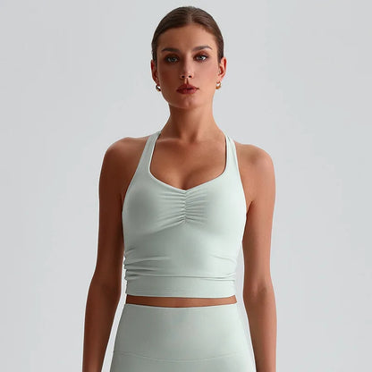 Cross-Back Padded Tank Bra