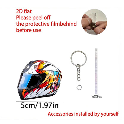 Keychain Helmet 2D Flat Stereo