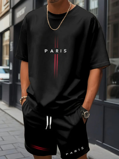 Cross Print T-Shirt Shorts Set