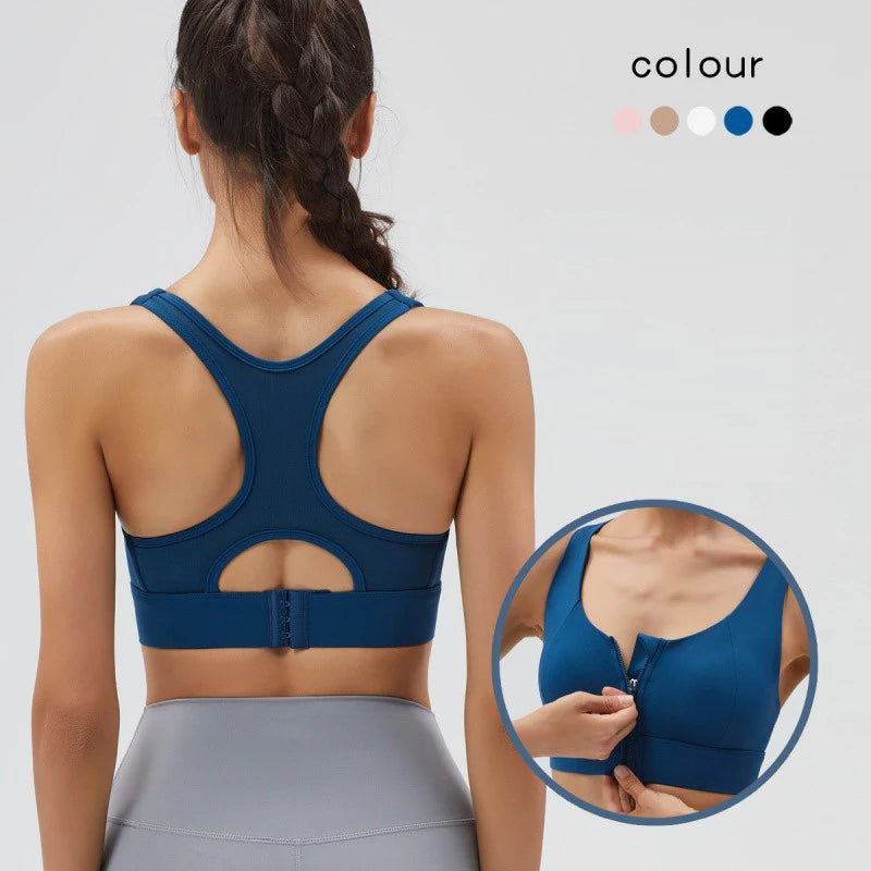 Front-Zip Shockproof Sports Bra