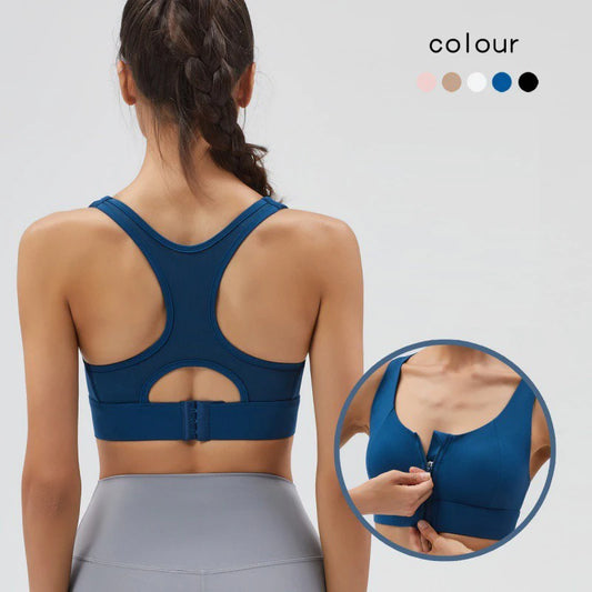 Front-Zip Shockproof Sports Bra